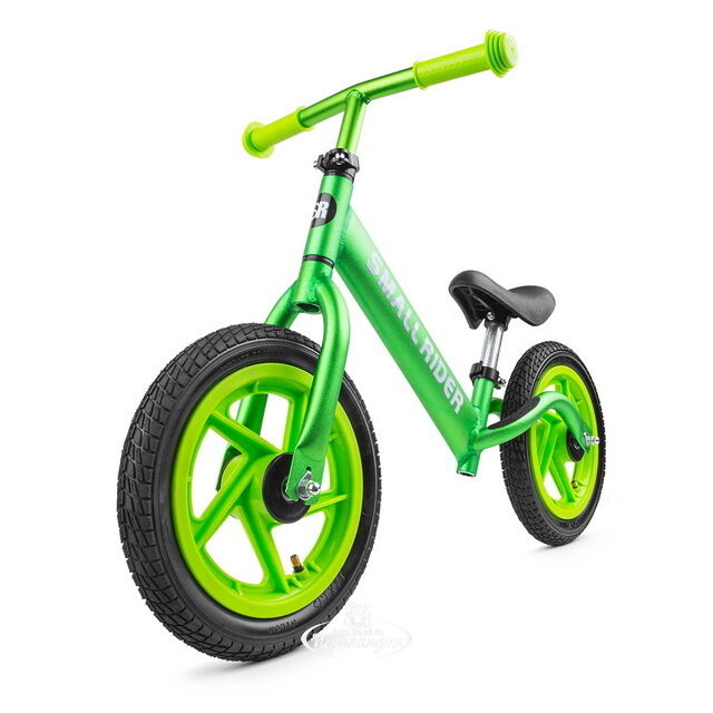 Детский велокат Small Rider Foot Racer AIR, надувные колеса, 12", зеленый металлик Small Rider