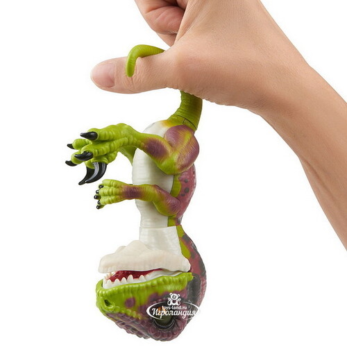 Интерактивный динозавр Стелс Fingerlings WowWee 12 см зеленый с фиолетовым Fingerlings