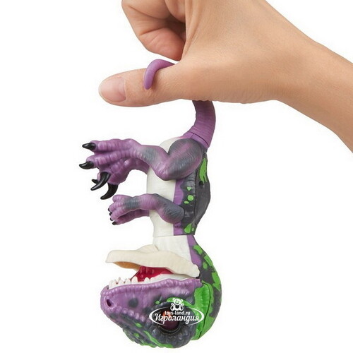 Интерактивный динозавр Рейзор Fingerlings WowWee 12 см фиолетовый с зеленым Fingerlings