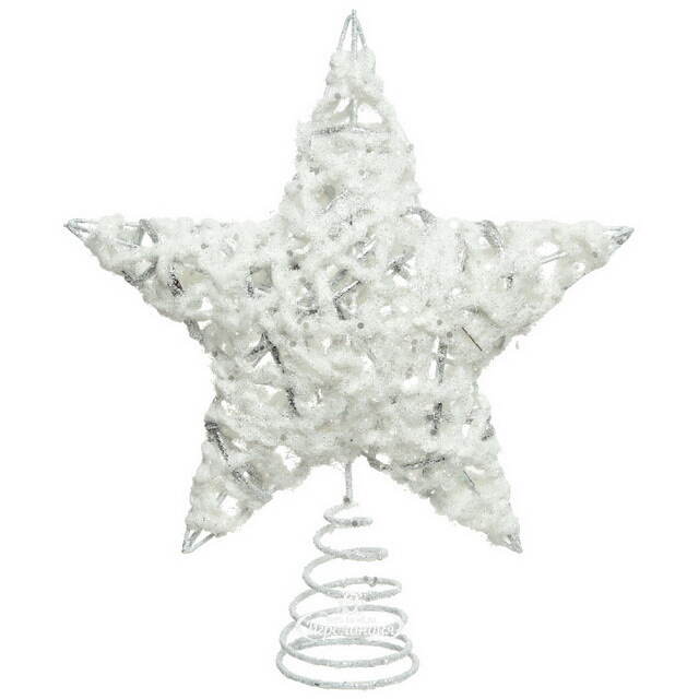 Звезда на елку Заснеженная Флоренция 22 см Kaemingk