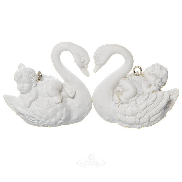 Елочная игрушка Ангел и Лебедь 5*4 см, подвеска Billiet