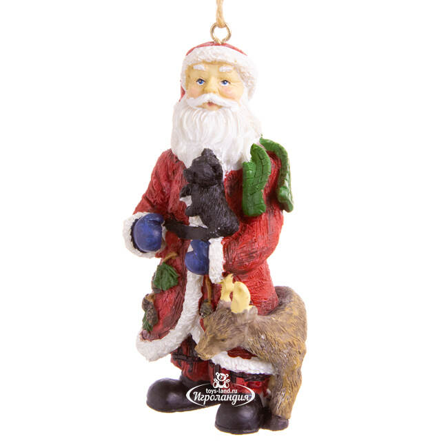 Елочная игрушка Дед Мороз со зверятами 10 см Forest Market