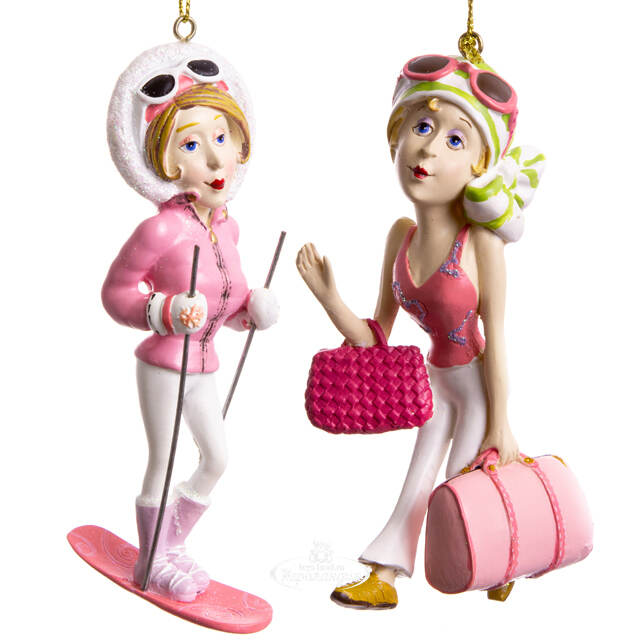 Елочная игрушка Дама на Монолыже 13 см, подвеска Forest Market