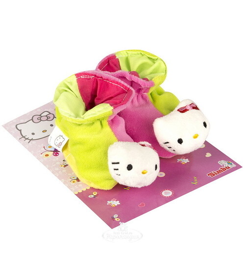 Тапочки-погремушки Hello Kitty розовые с салатовым Simba