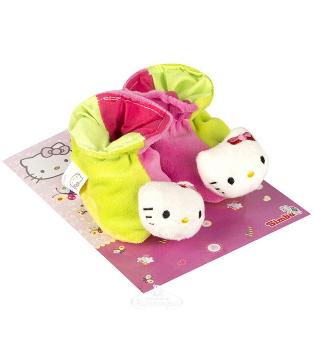 Тапочки-погремушки Hello Kitty розовые с салатовым Simba (Симба)