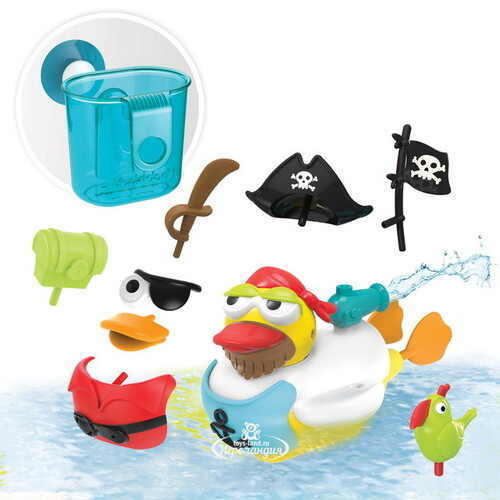 Игрушка для ванной Yookidoo Утка-пират с водометом и аксессуарами Yookidoo