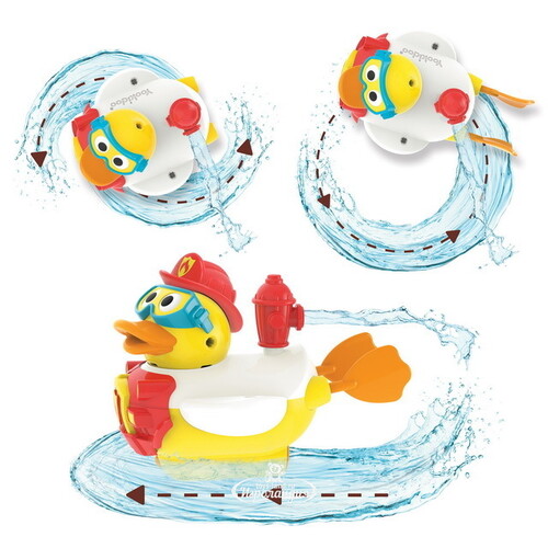 Игрушка для ванной Yookidoo Утка-пожарный с водометом и аксессуарами Yookidoo