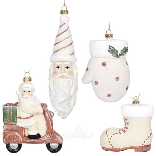Набор елочных игрушек Санта из Кэндиленда 12 см, 4 шт, подвеска Hogewoning