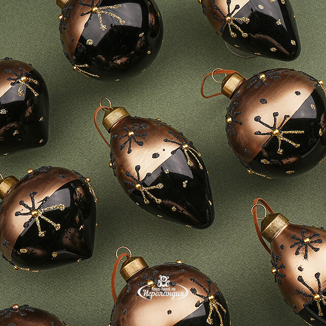 Набор стеклянных шаров Miracle - Полярная ночь 8-13 см, 12 шт Winter Deco
