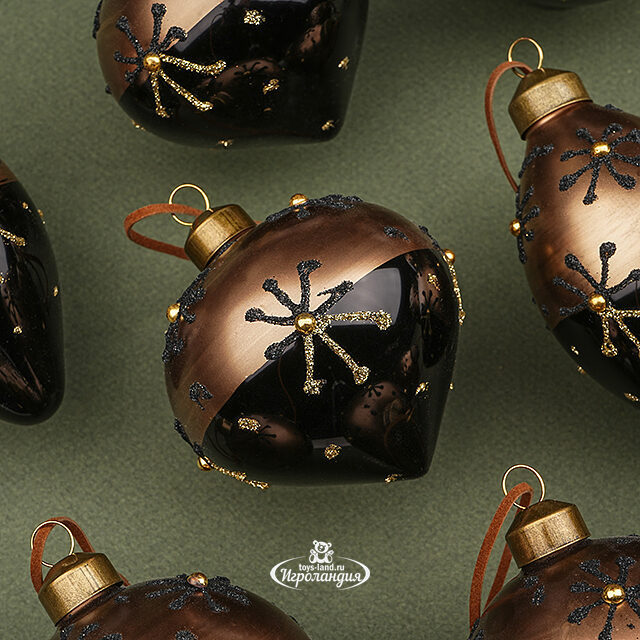 Набор стеклянных шаров Miracle - Полярная ночь 8-13 см, 12 шт Winter Deco