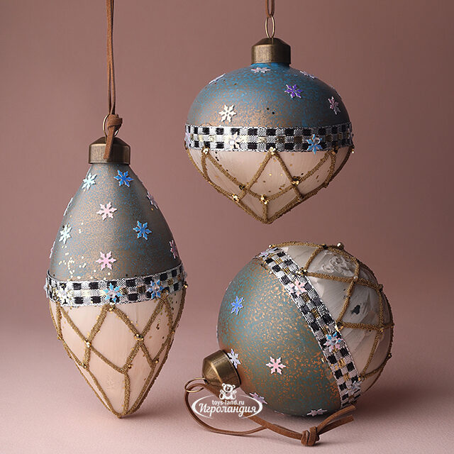 Набор стеклянных шаров Ispirazione - Gaiole in Chianti 8-13 см, 3 шт Winter Deco