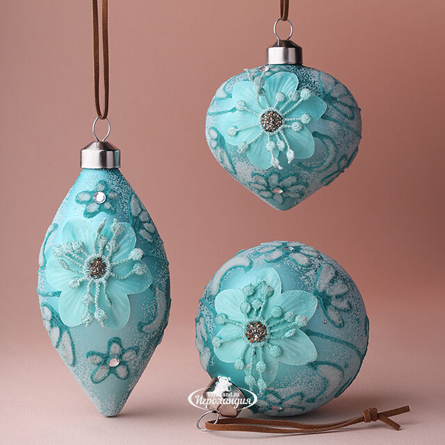 Набор стеклянных шаров Ispirazione - Gambassi Terme 8-13 см, 3 шт Winter Deco