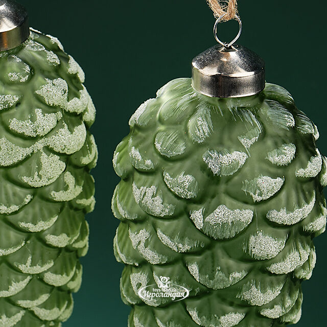 Набор стеклянных елочных игрушек Шишки Virgilio 17 см, 2 шт, подвеска Winter Deco