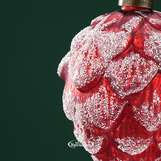 Набор стеклянных елочных игрушек Шишки Guerino 11 см, 2 шт, подвеска Winter Deco