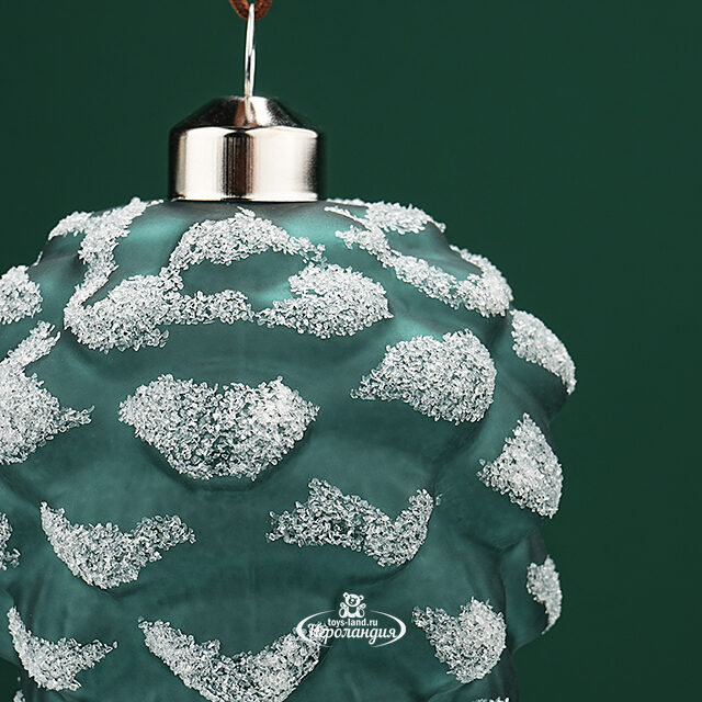 Набор стеклянных елочных игрушек Шишки Gennaro 10 см, 2 шт, подвеска Winter Deco