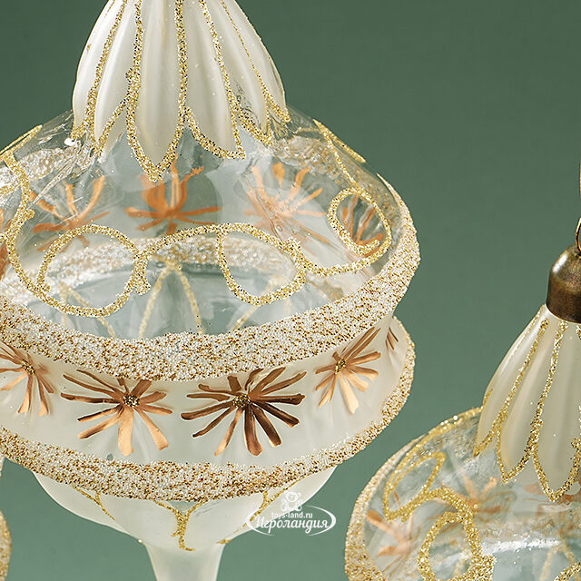 Набор стеклянных елочных игрушек Girolamo 15 см, 3 шт, подвеска Winter Deco