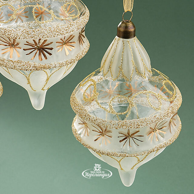 Набор стеклянных елочных игрушек Girolamo 15 см, 3 шт, подвеска Winter Deco