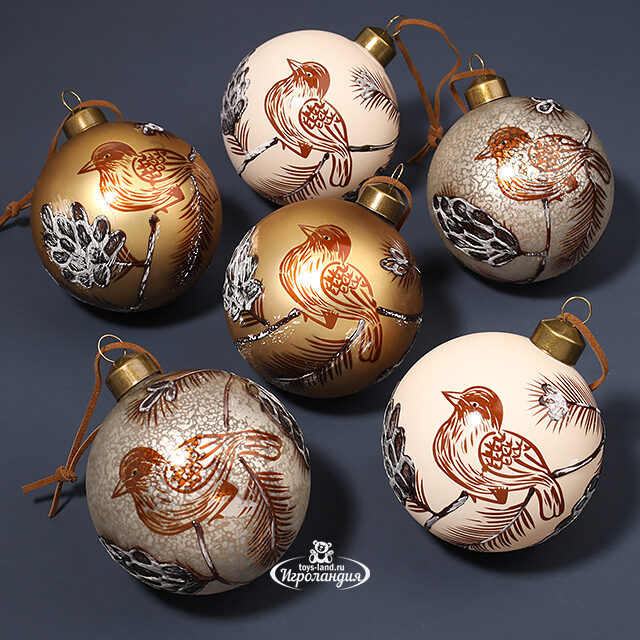 Набор стеклянных шаров Lonate Pozzolo 8 см, 6 шт Winter Deco
