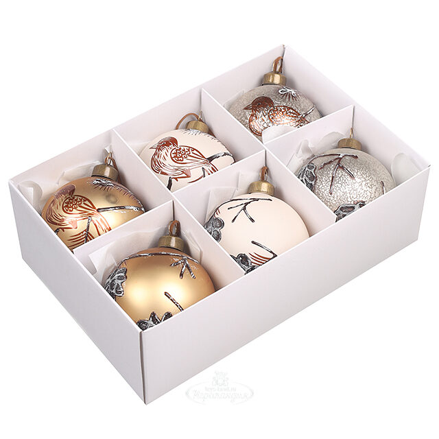 Набор стеклянных шаров Lonate Pozzolo 8 см, 6 шт Winter Deco