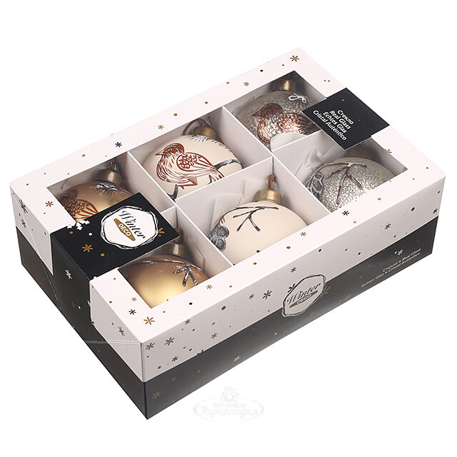 Набор стеклянных шаров Lonate Pozzolo 8 см, 6 шт Winter Deco