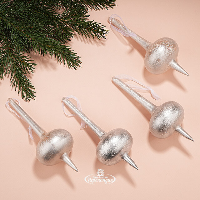 Набор стеклянных елочных игрушек Fossato di Vico 19 см, 6 шт, подвеска Winter Deco
