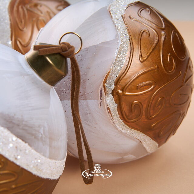 Набор стеклянных шаров Recoaro Terme 10 см, 4 шт Winter Deco