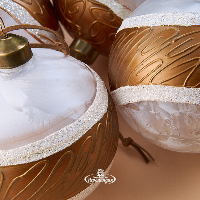 Набор стеклянных шаров Recoaro Terme 10 см, 4 шт Winter Deco