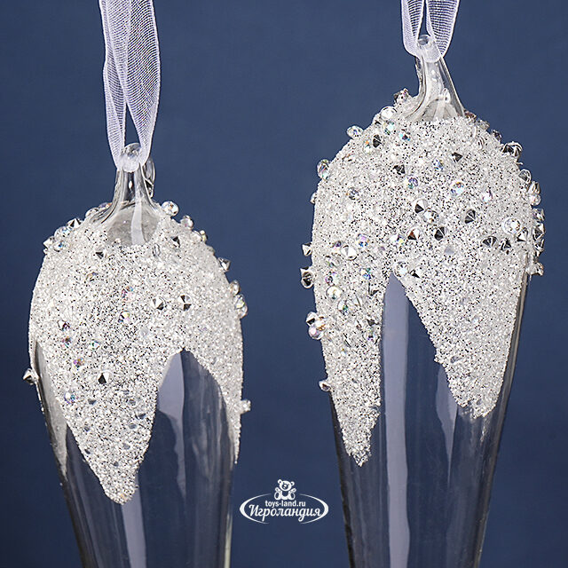Набор стеклянных елочных игрушек Сосульки Fonteno 23 см, 6 шт, подвеска Winter Deco