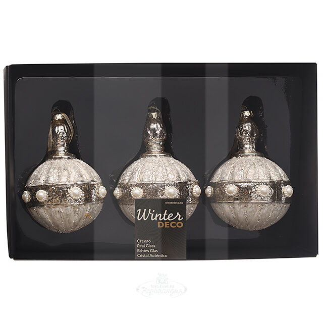 Набор стеклянных шаров Rovere Veronese 13 см, 3 шт Winter Deco