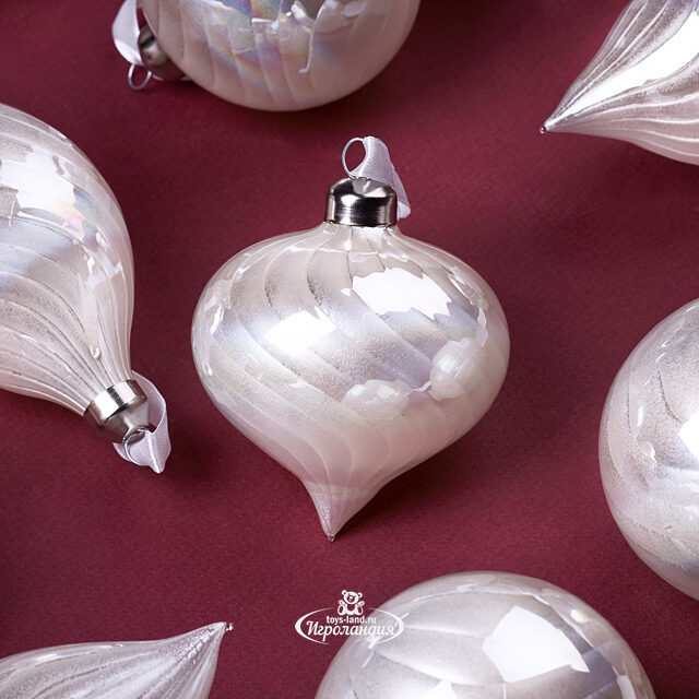 Набор стеклянных елочных игрушек Torrita di Siena 8 см, 12 шт, подвеска Winter Deco