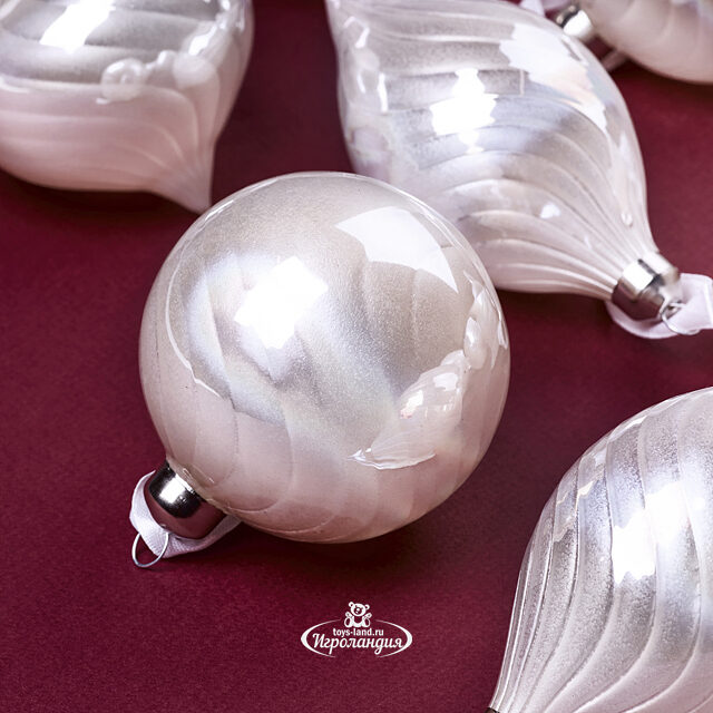 Набор стеклянных елочных игрушек Torrita di Siena 8 см, 12 шт, подвеска Winter Deco