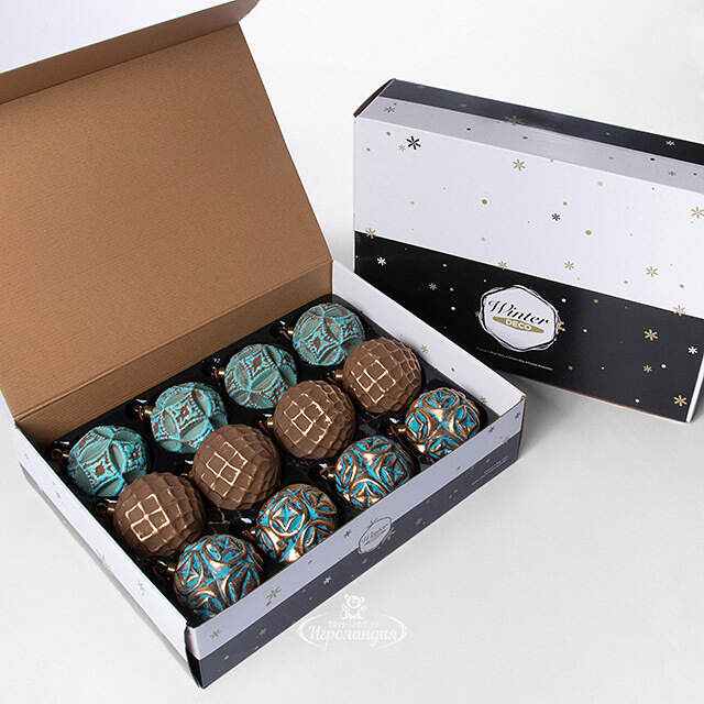 Набор стеклянных шаров Patina Monte 10 см, 12 шт Winter Deco