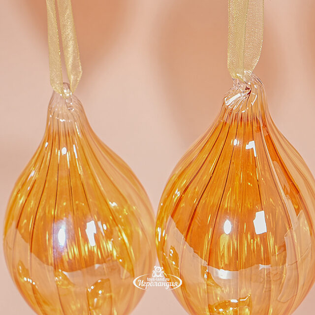 Набор стеклянных елочных игрушек Сосульки - Ceriano Laghetto 13 см, 6 шт, подвеска Winter Deco