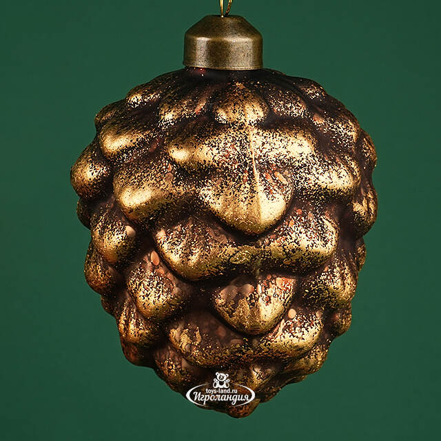 Набор стеклянных елочных игрушек Шишки - Bagnolo in Piano 10 см, 6 шт Winter Deco