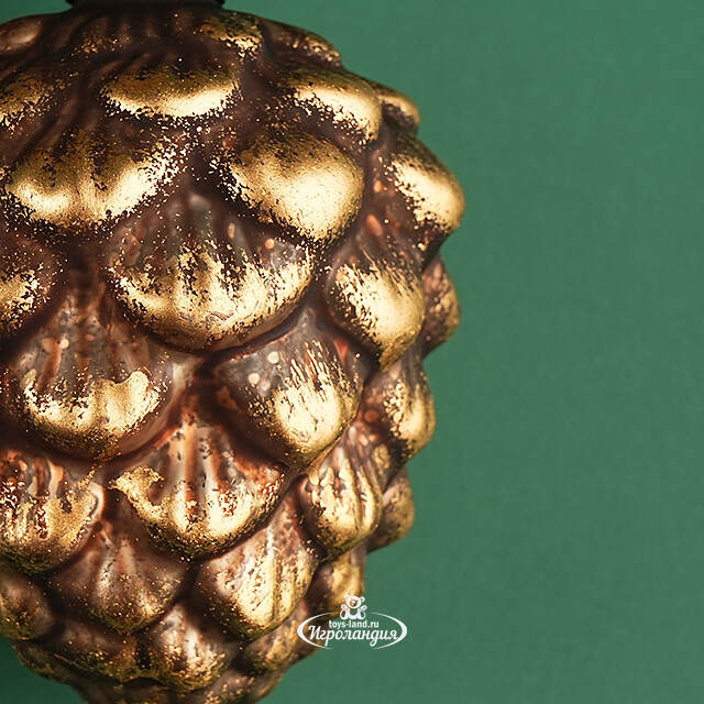 Набор стеклянных елочных игрушек Шишки - Bagnolo in Piano 10 см, 6 шт Winter Deco