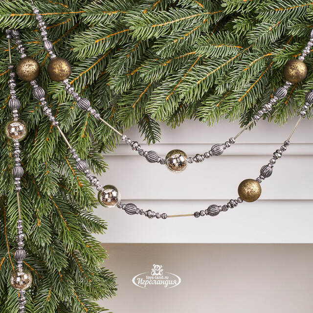 Бусы на елку Venetiko - Новогодние Вихри 160 см, стекло Winter Deco