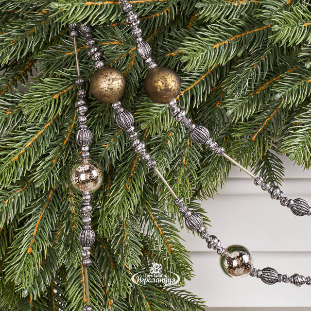 Бусы на елку Venetiko - Новогодние Вихри 160 см, стекло Winter Deco