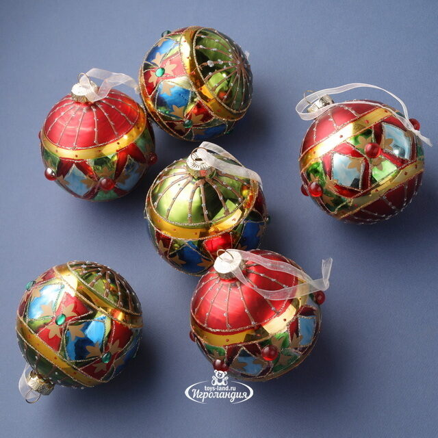 Набор стеклянных шаров Appiano Gentile 8 см, 6 шт Winter Deco