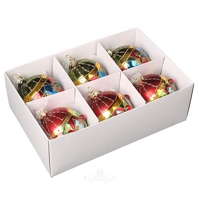 Набор стеклянных шаров Appiano Gentile 8 см, 6 шт Winter Deco