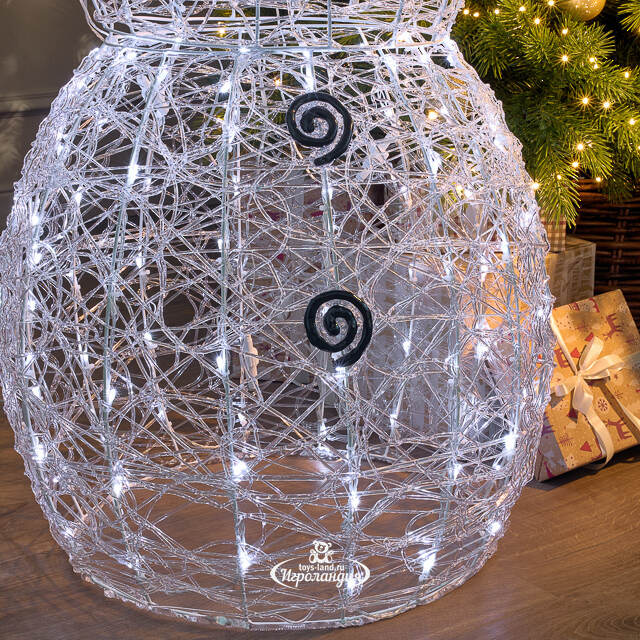 Светодиодная фигура Снеговик в черной шляпе 120 см, 240 холодных белых LED ламп, IP44 Winter Deco