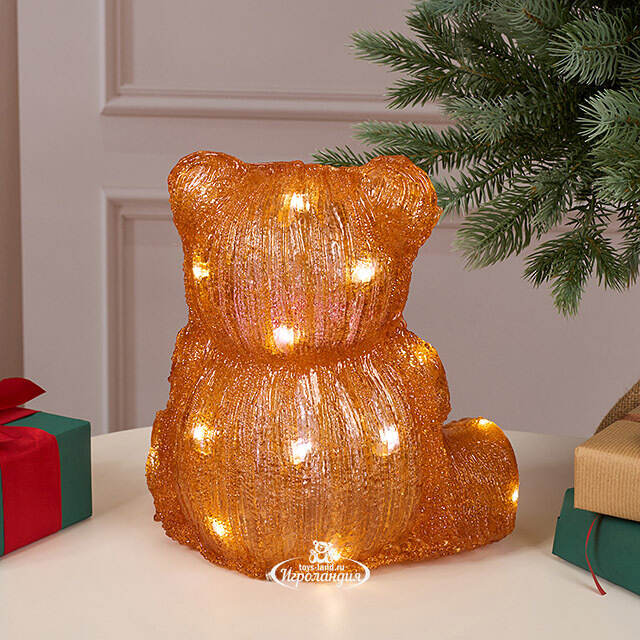 Светодиодная фигура Мишка с бантиком 25 см, 30 холодных белых LED ламп, IP44 Winter Deco