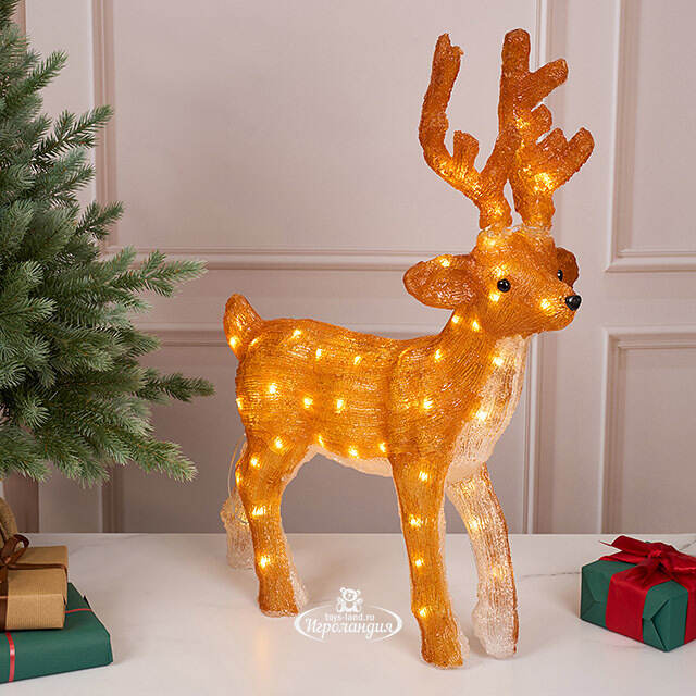 Светодиодный олень Норман 63 см, 80 теплых белых LED ламп, акрил, IP44 Winter Deco