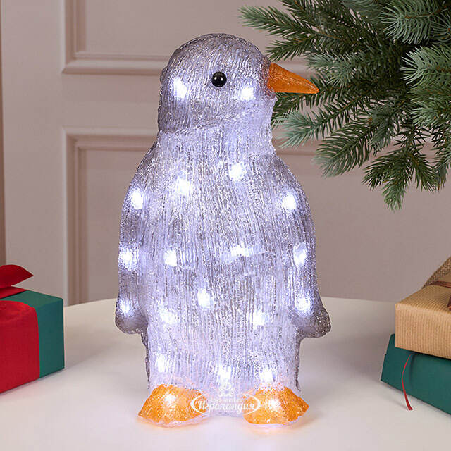 Светодиодная фигура Пингвинчик Уолтер 30 см, 30 холодных белых LED ламп, акрил, IP44 Winter Deco