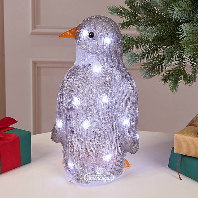 Светодиодная фигура Пингвинчик Уолтер 30 см, 30 холодных белых LED ламп, акрил, IP44 Winter Deco
