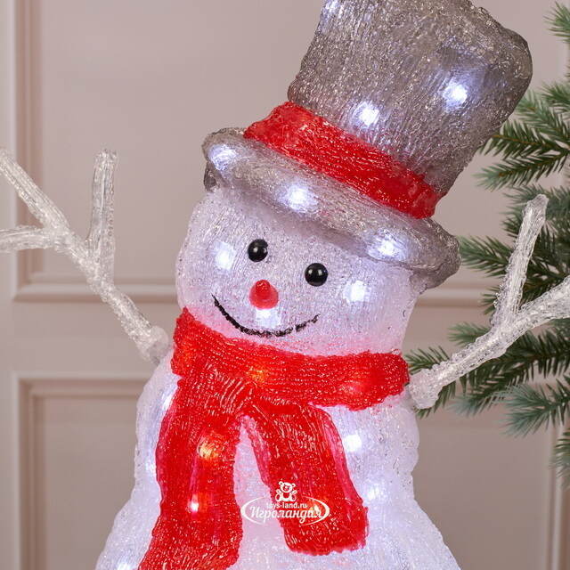 Светодиодная фигура Снеговик - Bonne Аnnee 47 см, 60 холодных белых LED ламп, акрил, IP44 Winter Deco