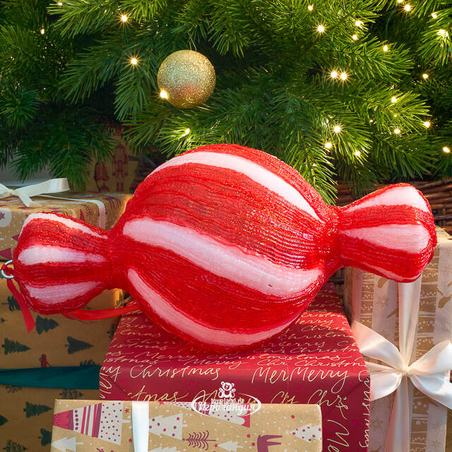 Светодиодная фигура Конфетка - Bonne Аnnee 40 см, 40 холодных белых LED ламп, акрил, IP44 Winter Deco