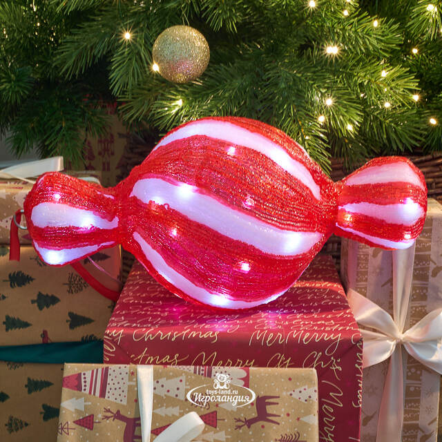 Светодиодная фигура Конфетка - Bonne Аnnee 40 см, 40 холодных белых LED ламп, акрил, IP44 Winter Deco