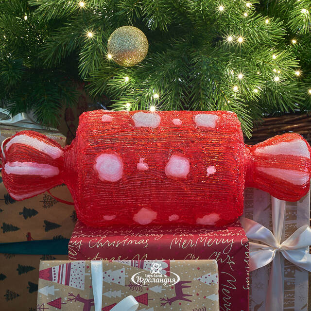 Светодиодная фигура Конфета в горошек - Bonne Аnnee 43 см, 40 холодных белых LED ламп, акрил, IP44 Winter Deco