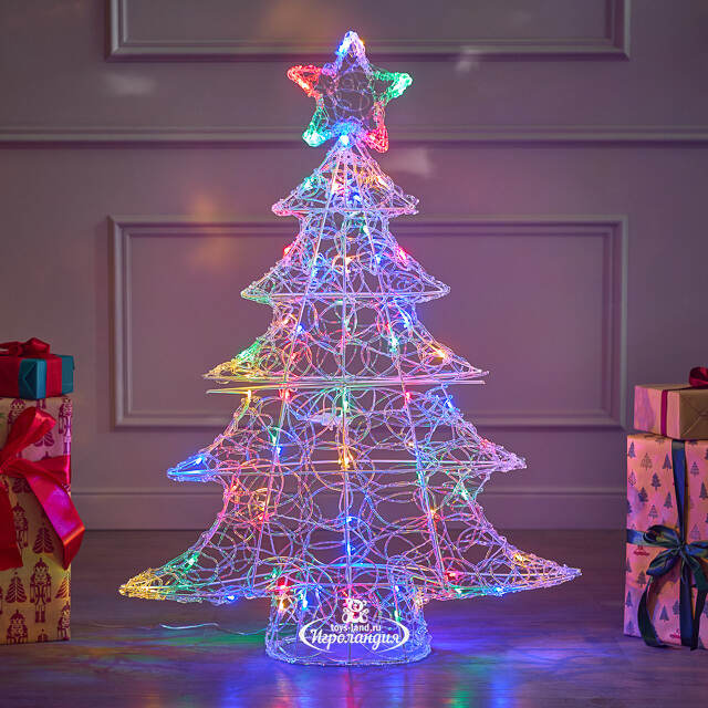Светодиодная елка Luci Colorate 100 см, 70 разноцветных LED ламп, акрил, IP44 Winter Deco