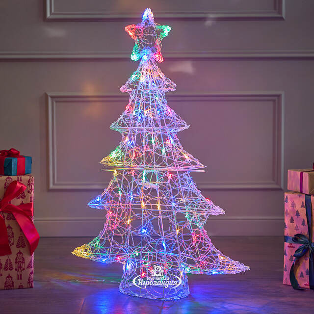 Светодиодная елка Luci Colorate 100 см, 70 разноцветных LED ламп, акрил, IP44 Winter Deco